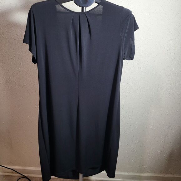 Enfocus Studio Womens Black Mini Dress Short Sleeve Scoop Neck Size 18w - Picture 2 of 4